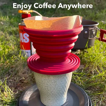 2X Разборная Походная насадка для полива кофе для кемпинга, многоразовый Силиконовый держатель кофейного фильтра для домашней кухни